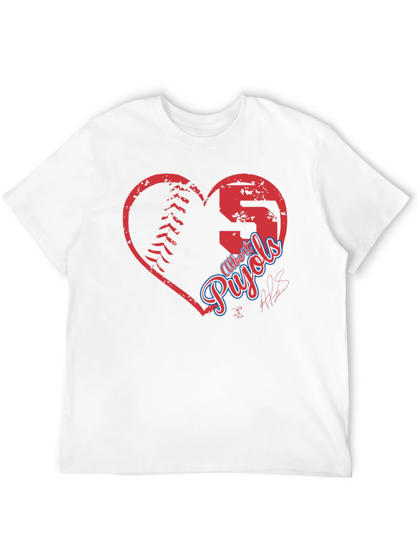 Black Albert Pujols Baseball Heart T-Shirt view 12