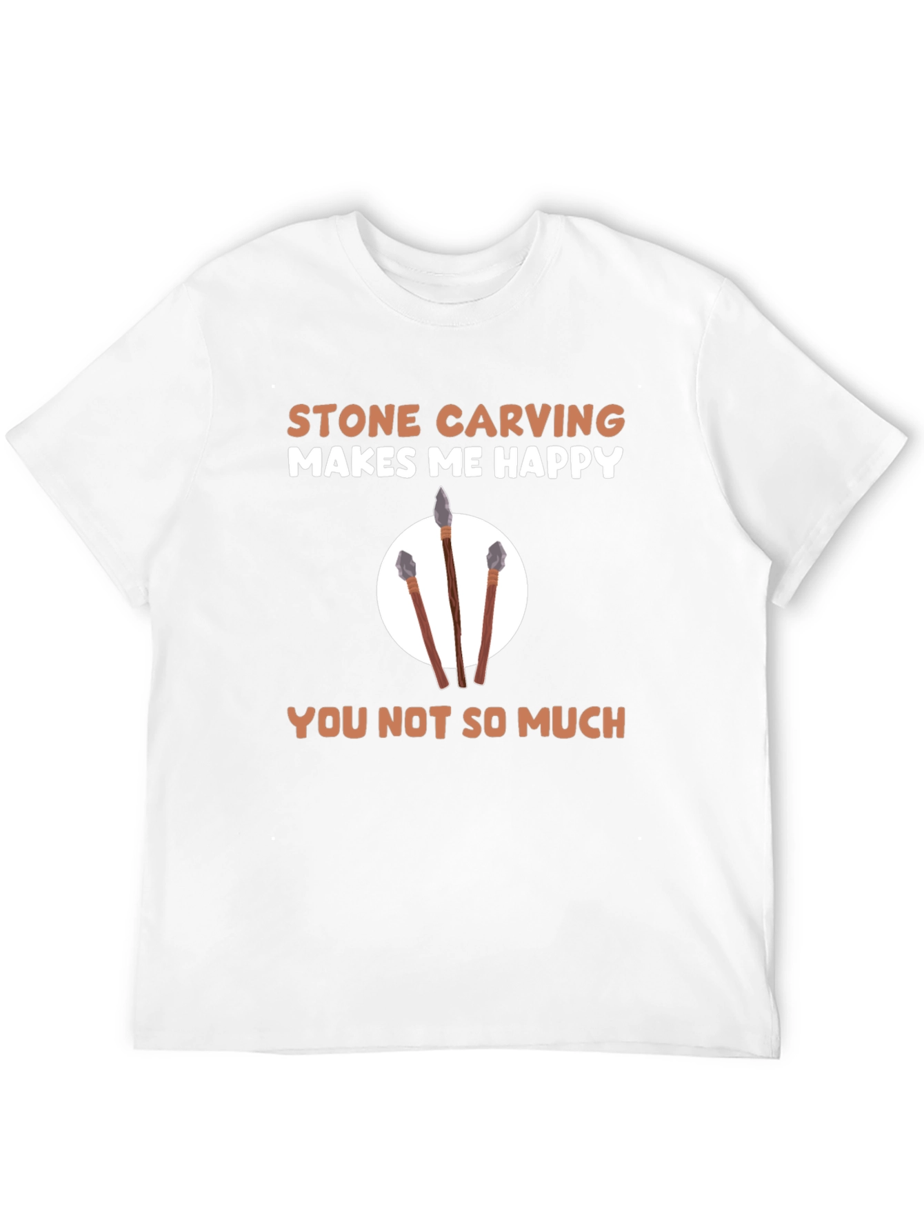 Black Stone Carving Makes Me Happy T-Shirt view 12