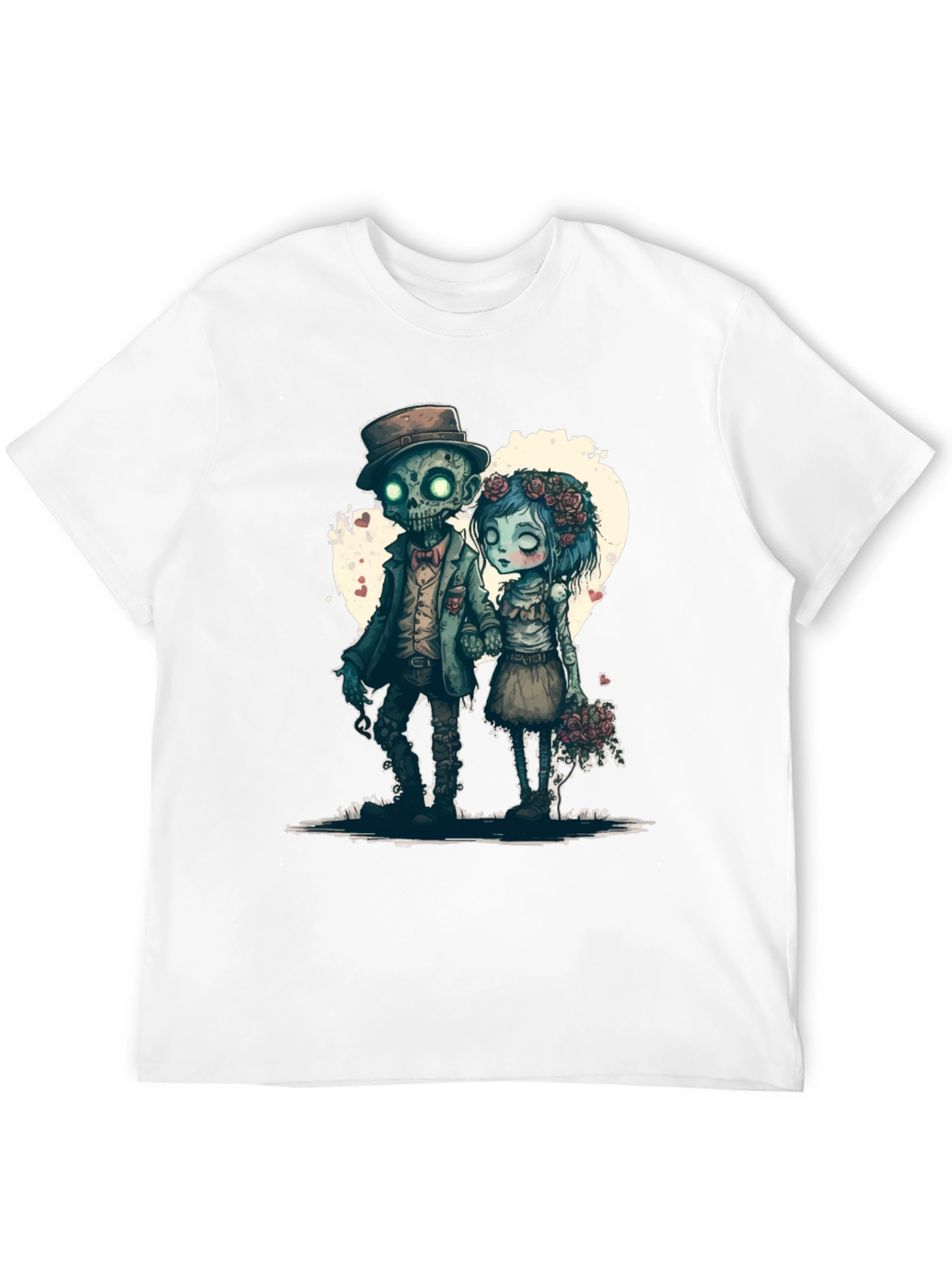 Black Zombie Love T-Shirt - Heart Graphic Tee view 12