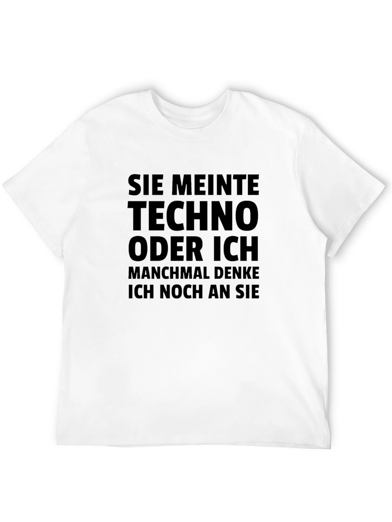 Black Techno Or Me T-Shirt - German Text Tee view 12