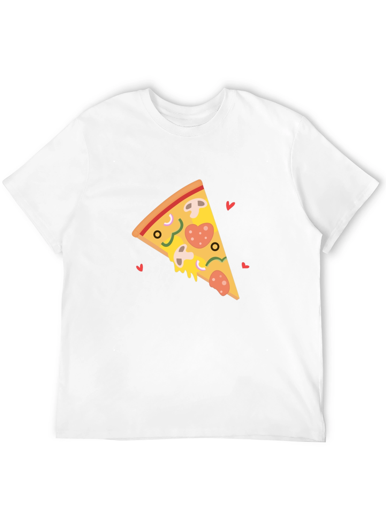 Black Pizza Slice Heart Black T-Shirt view 12