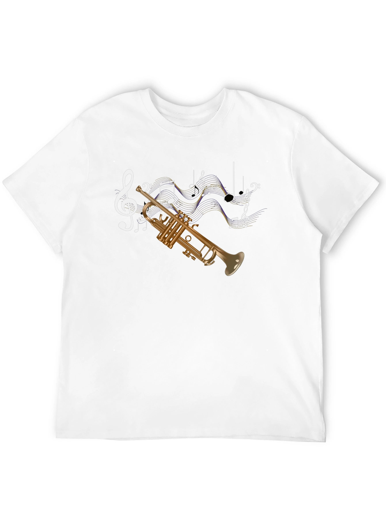 Black Trumpet & Music Note Graphic Tee view 12