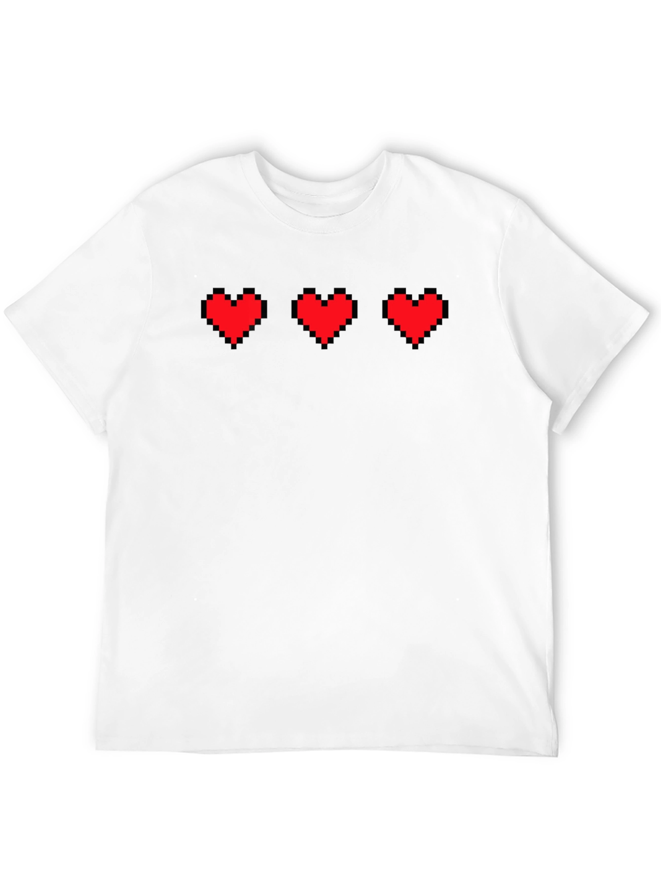 Black Pixel Heart Gamer Tee - Black Graphic T-Shirt view 12
