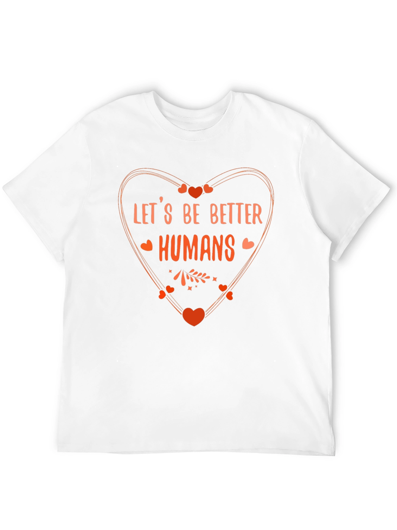Black Let's Be Better Humans Graphic Tee - Heart Design view 12