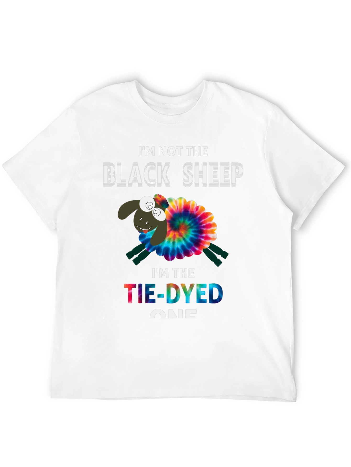 Black Tie-Dyed Sheep Graphic Tee - Unique & Fun T-Shirt view 12