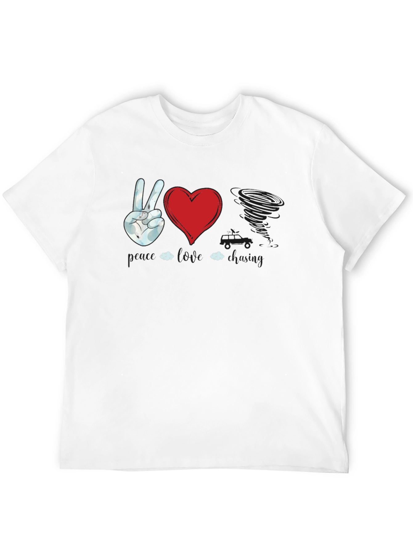 Black Peace Love Twister T-Shirt | Unique Graphic Tee view 12