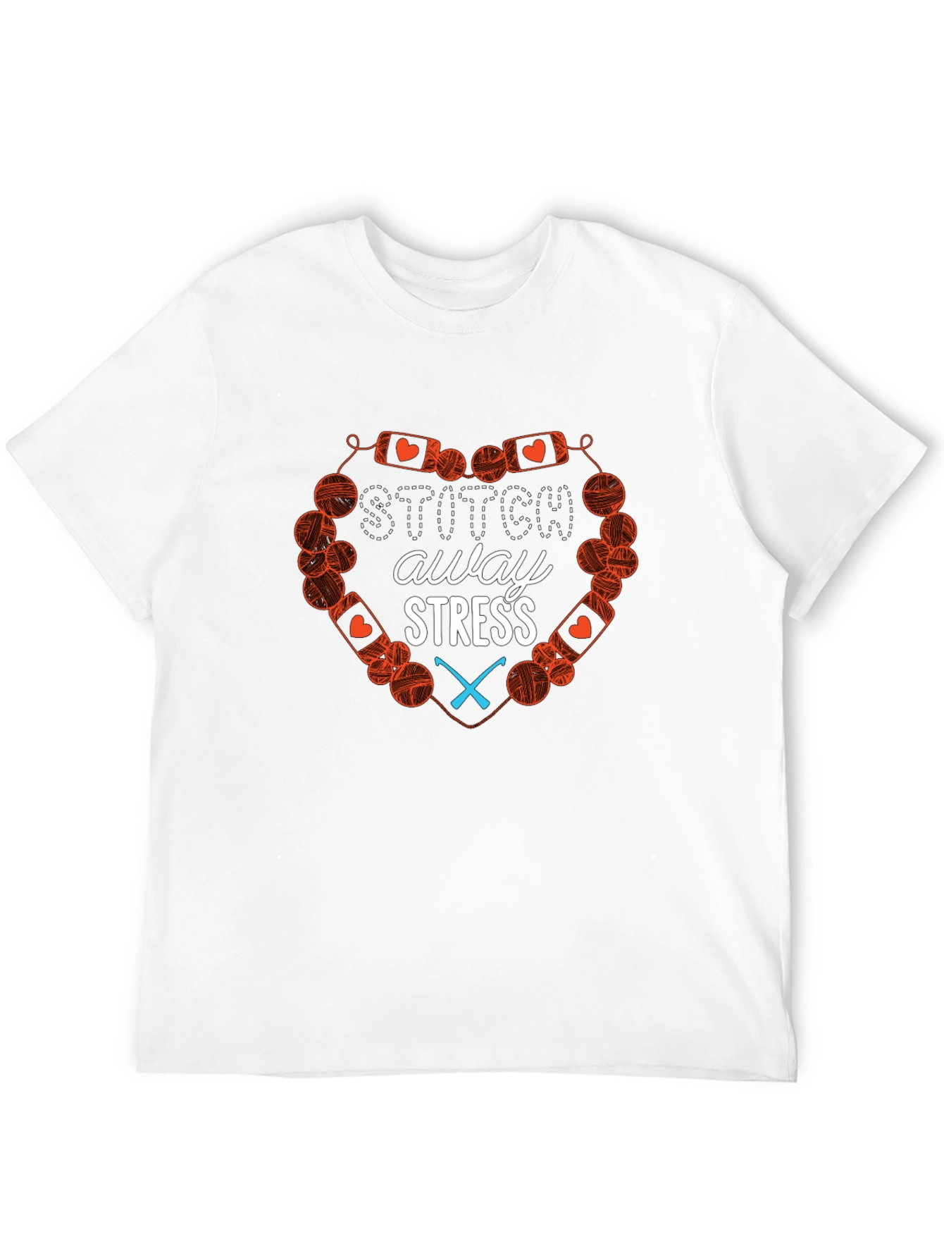 Stitch Away Stress Black Cotton T-Shirt - 12