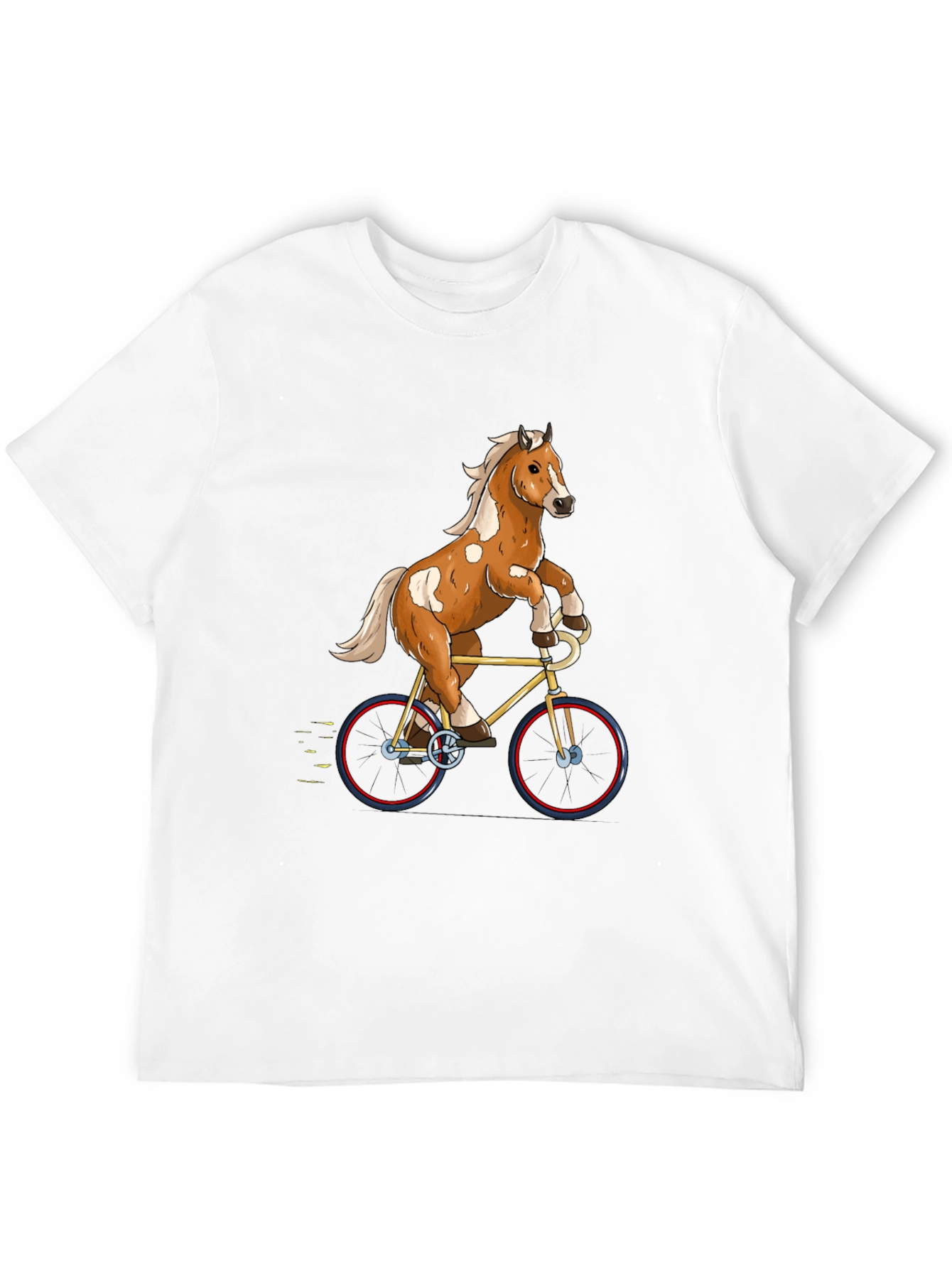 Black Horse Riding Bicycle Graphic Tee view 12