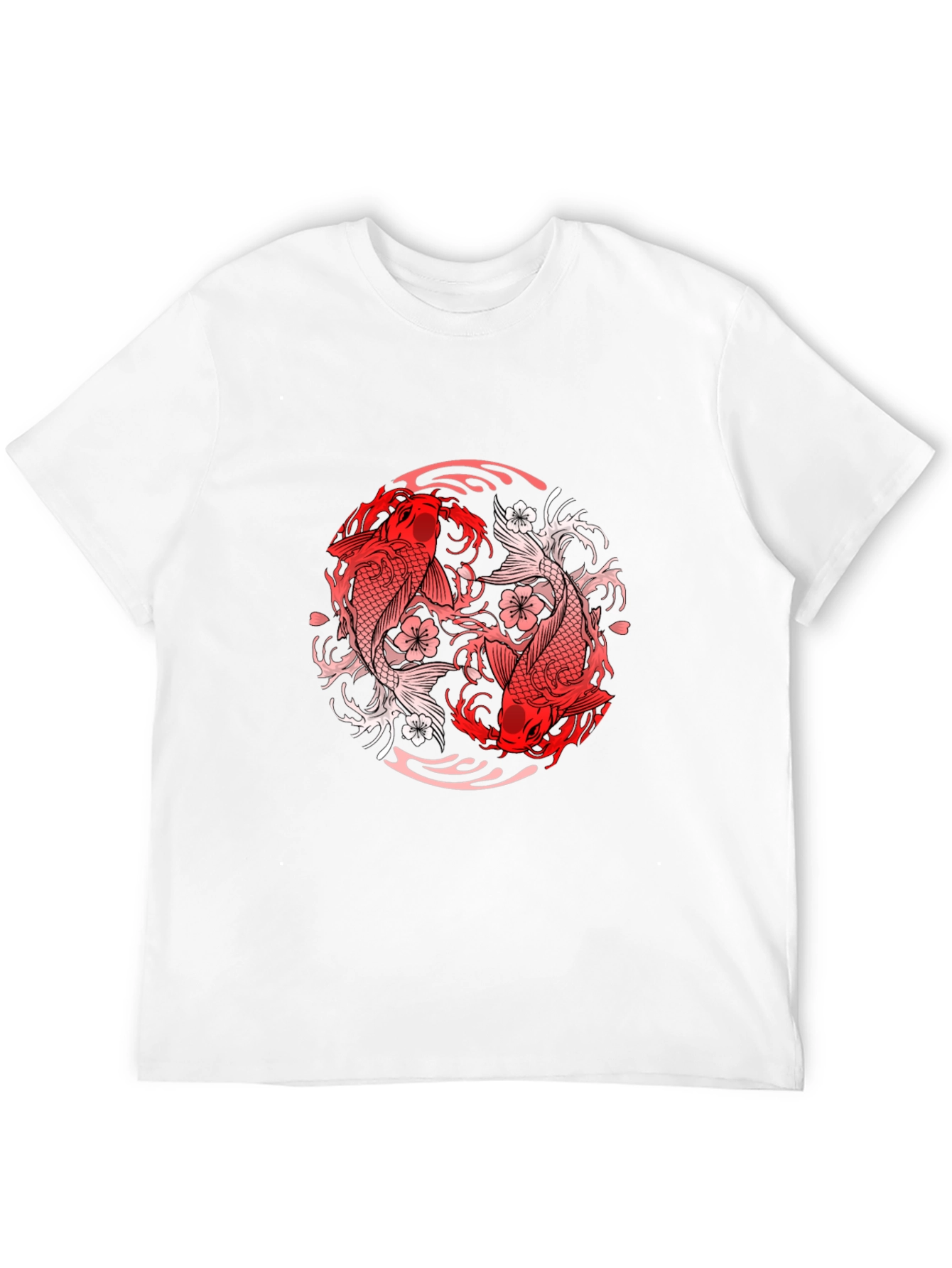 Black Yin Yang Koi Fish Graphic Tee - Black view 12