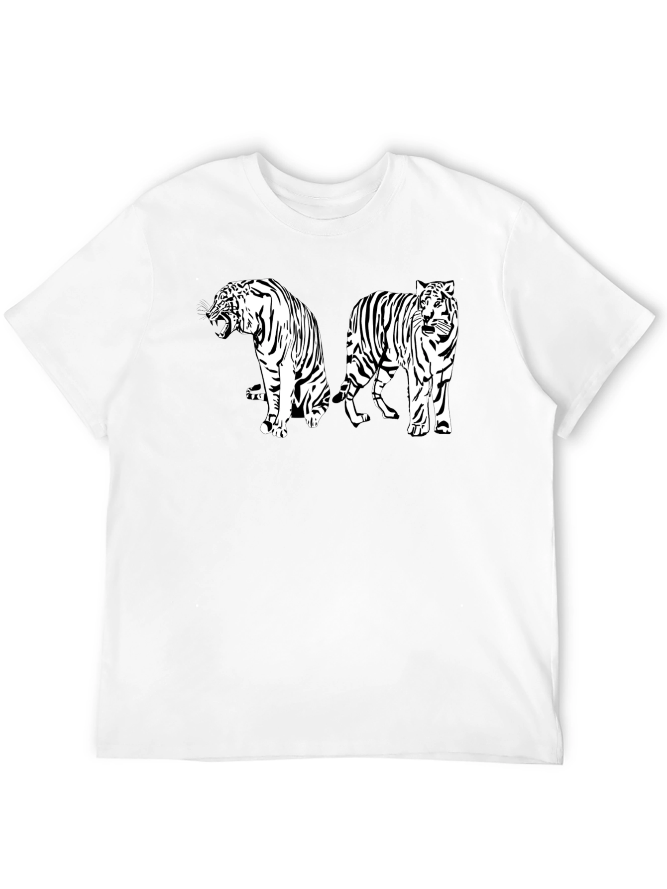Black Striking Tiger Graphic Tee - Black view 12