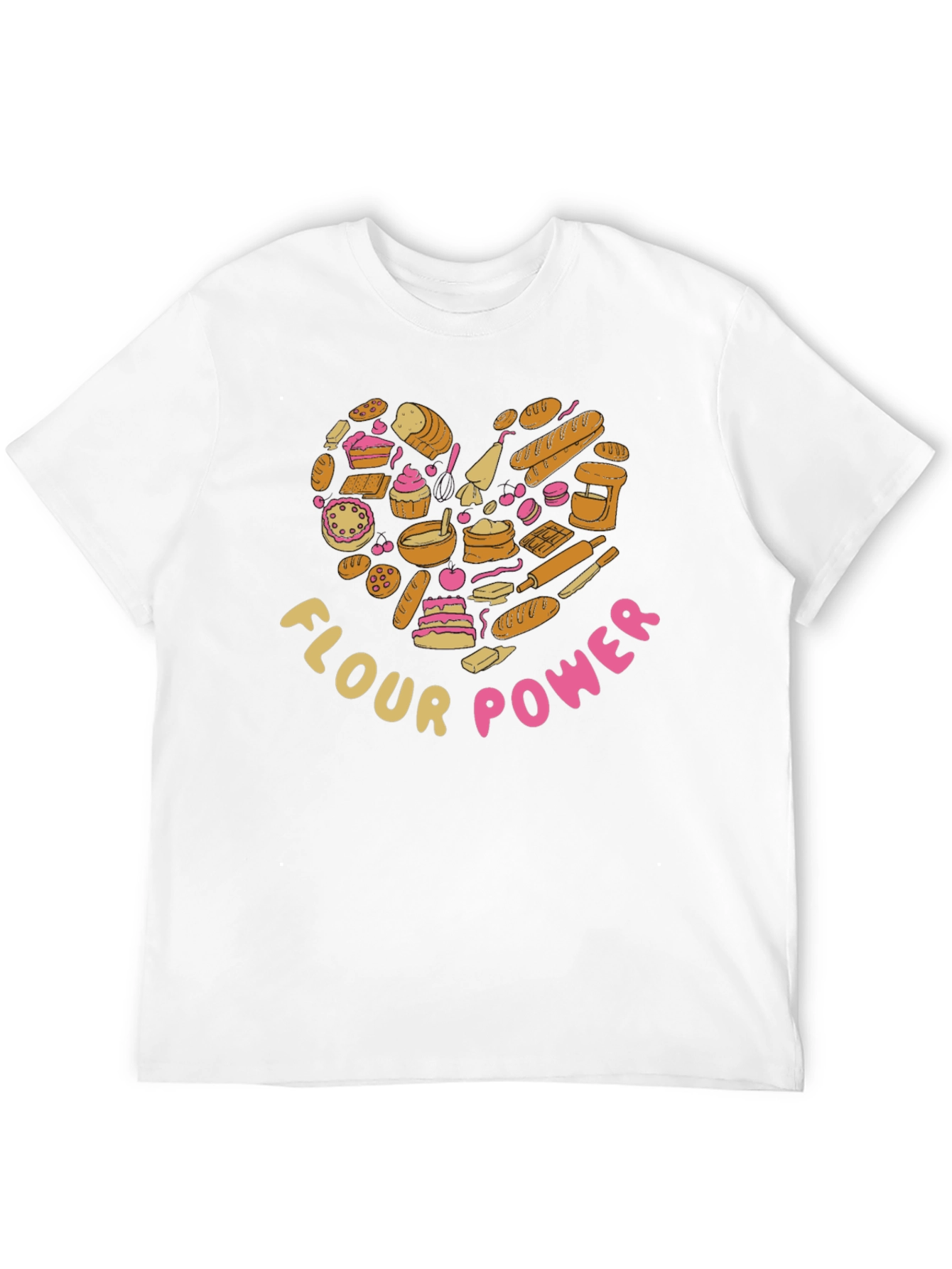 Black Flour Power Baker's Heart Graphic T-Shirt view 12