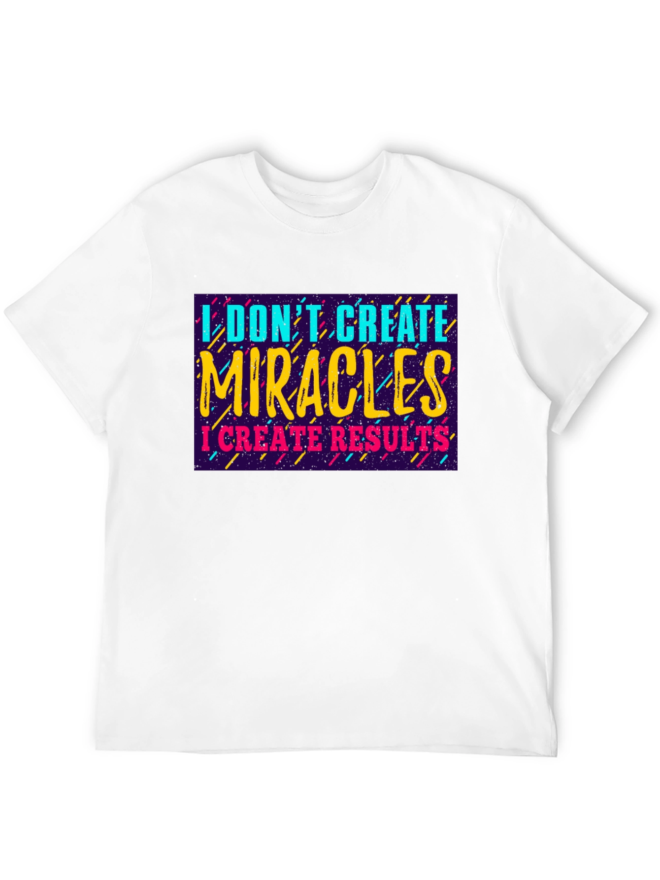 Black I Don't Create Miracles T-Shirt view 12