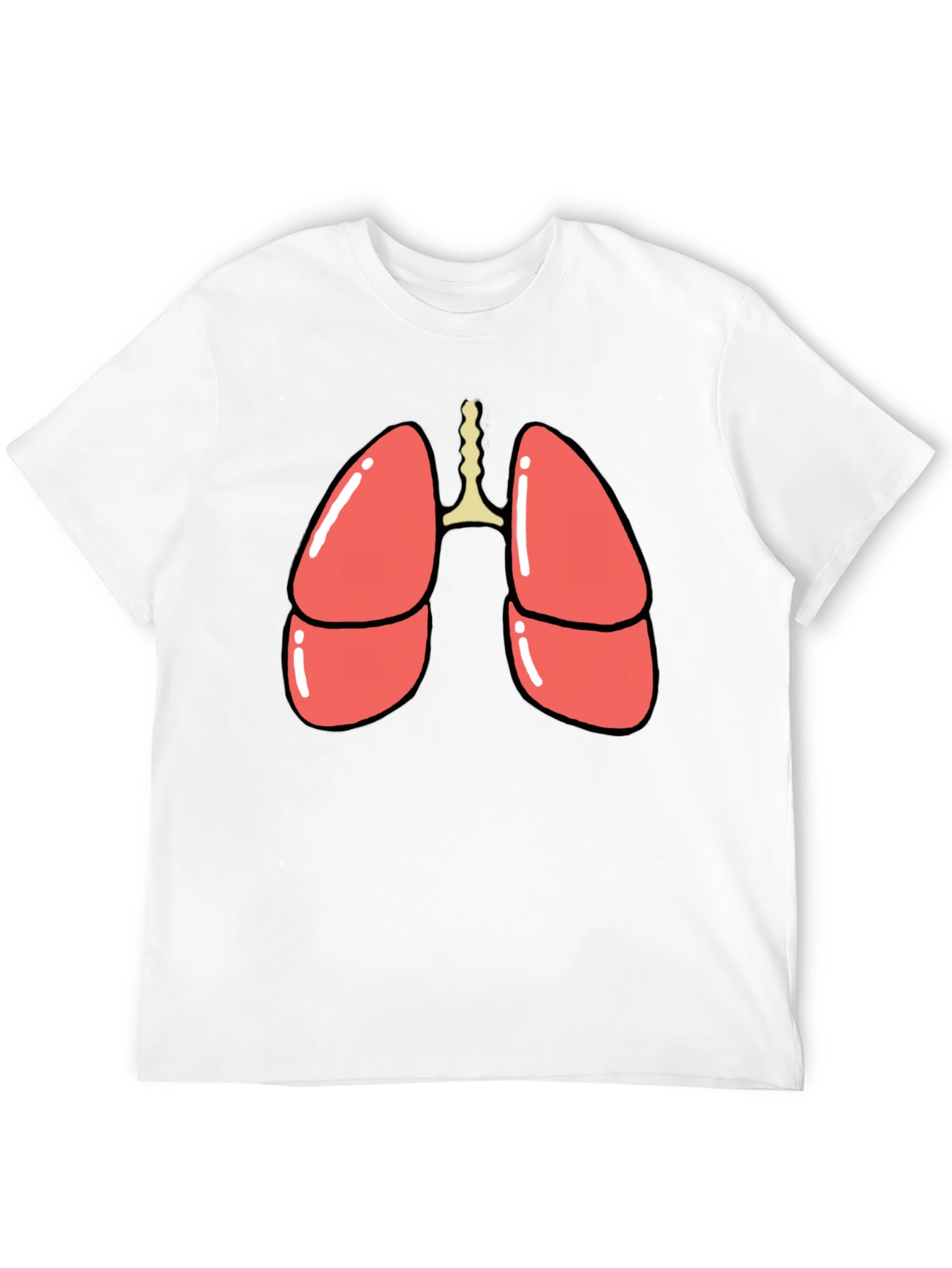 Black Anatomical Lungs Graphic T-Shirt - Black Cotton Blend view 12