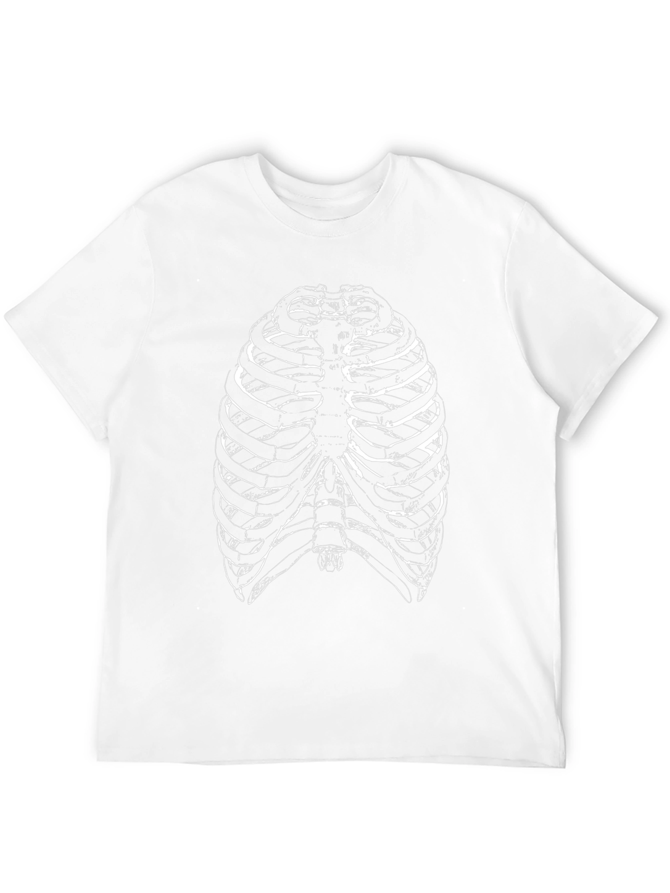 Black Rib Cage Anatomy Graphic Tee - Black Cotton T-Shirt view 12
