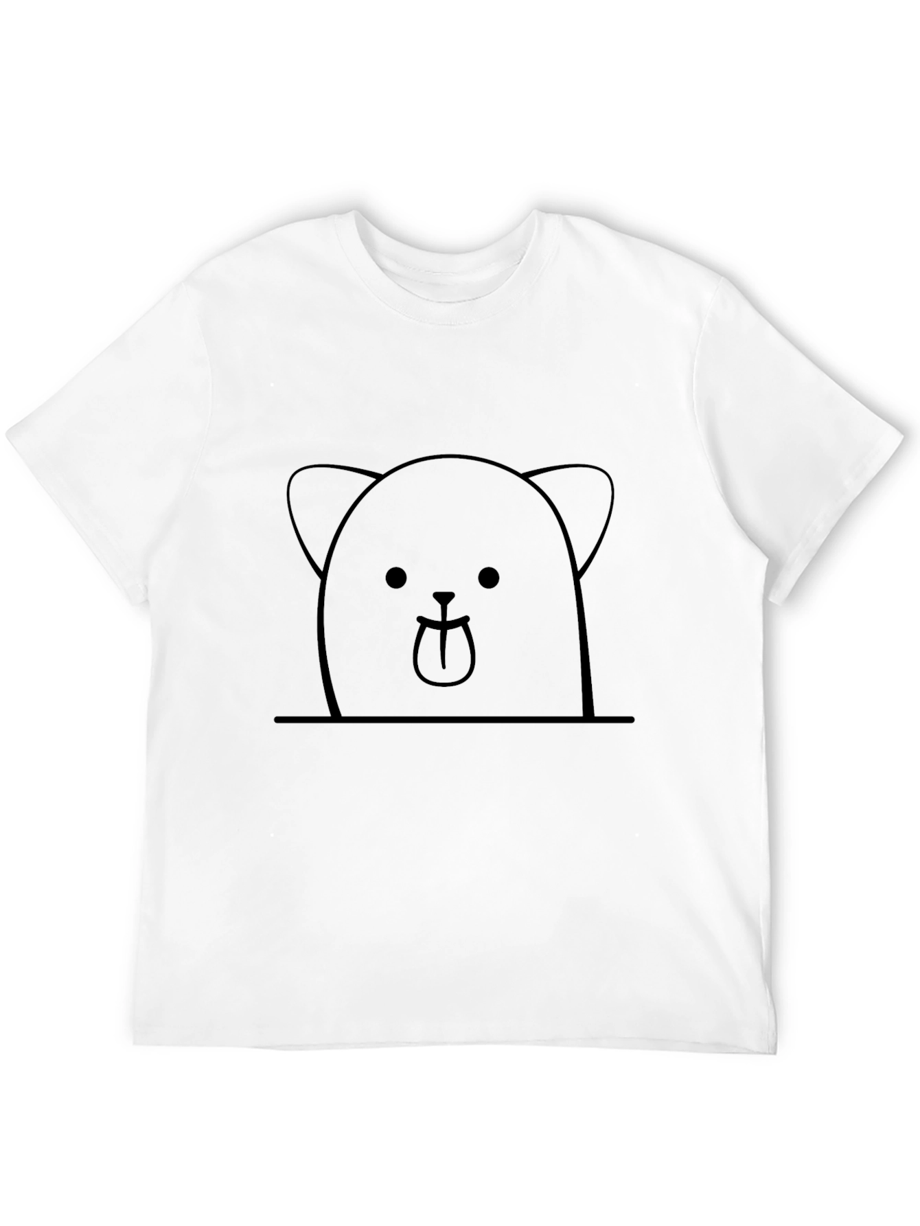 Black Cute Bear Graphic Tee - Black Cotton Casual Shirt view 12