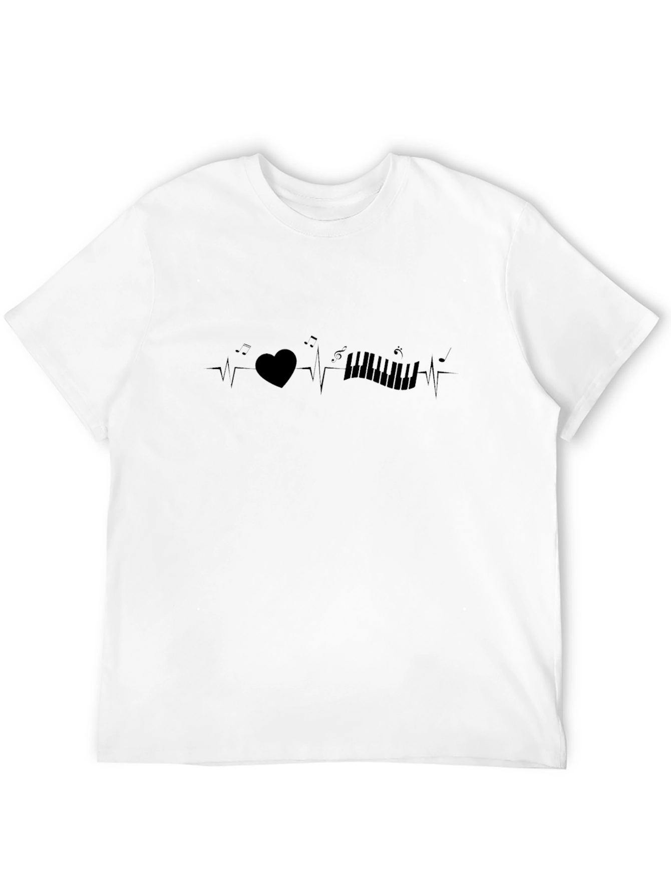 Black Heartbeat Music T-Shirt view 12