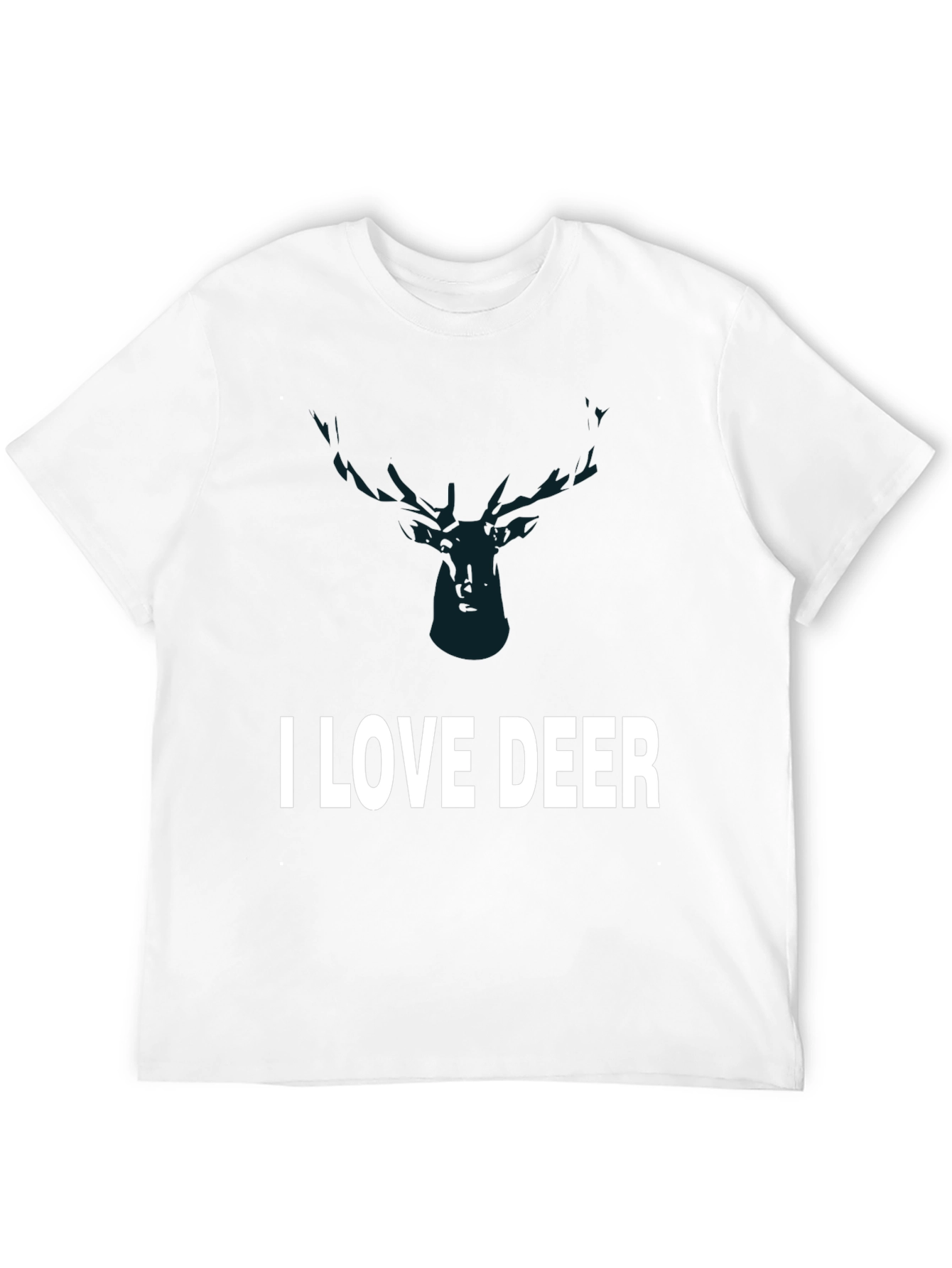 Black I Love Deer Graphic Tee - Black Cotton T-Shirt view 12
