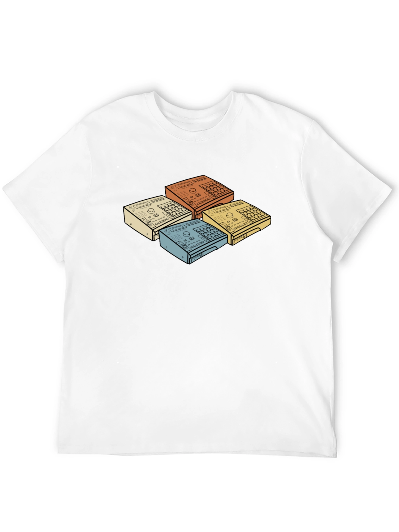 Black Retro Drum Machine Graphic T-Shirt view 12