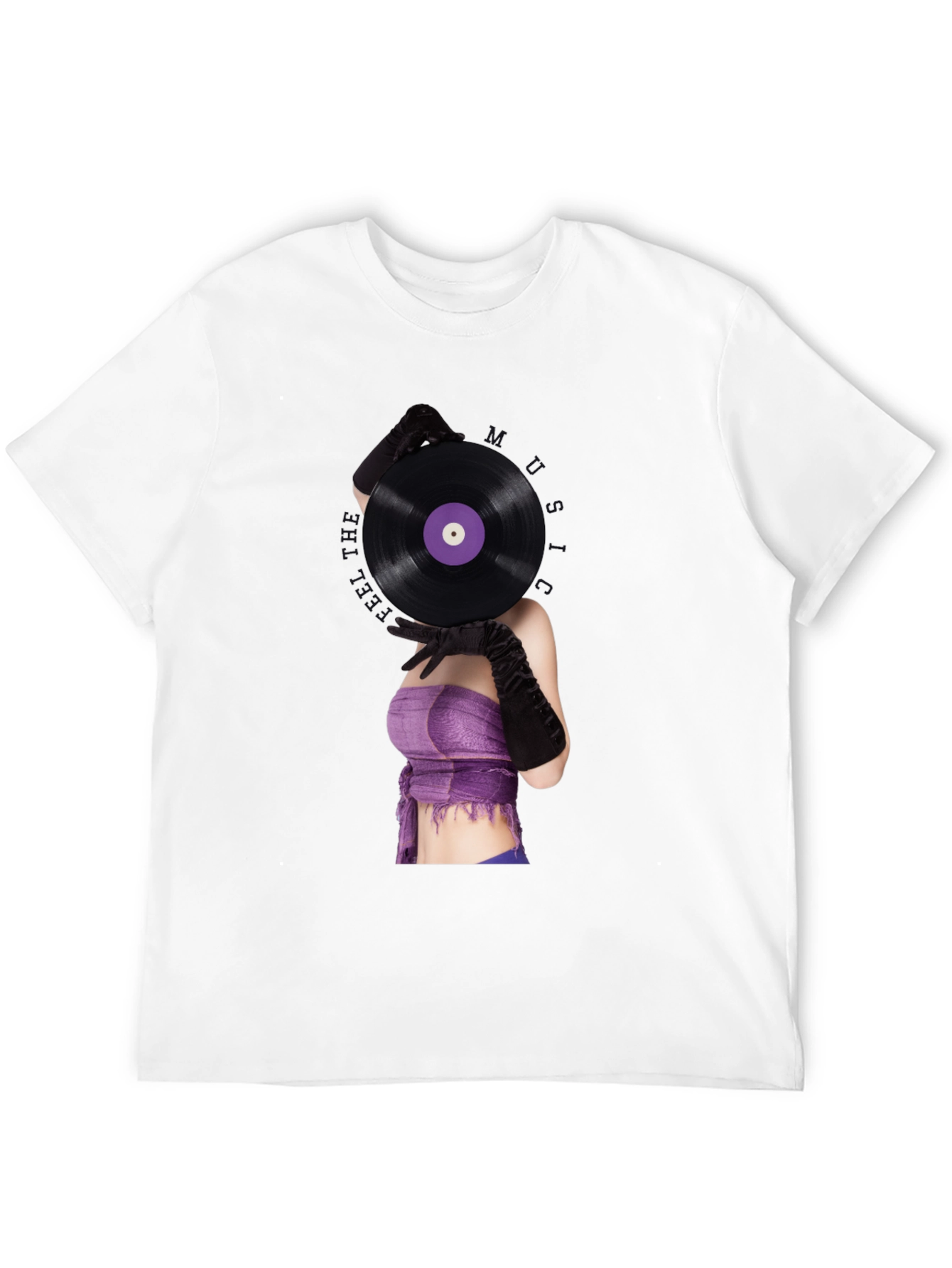 Black Vinyl Record Graphic Tee - Unique Music Lover Shirt view 12