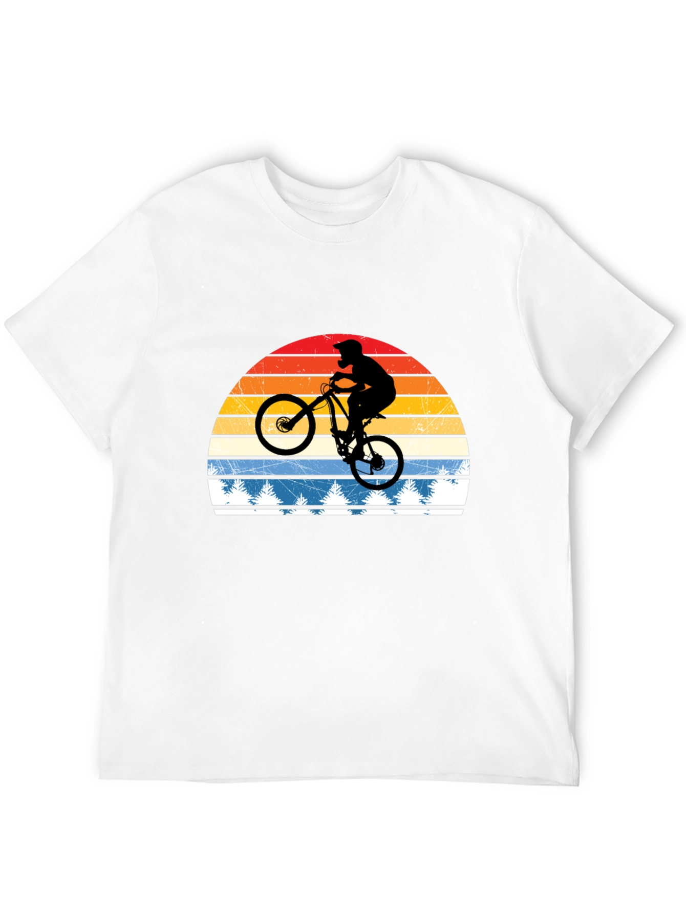 Black Mountain Bike Retro Sunset T-Shirt view 12