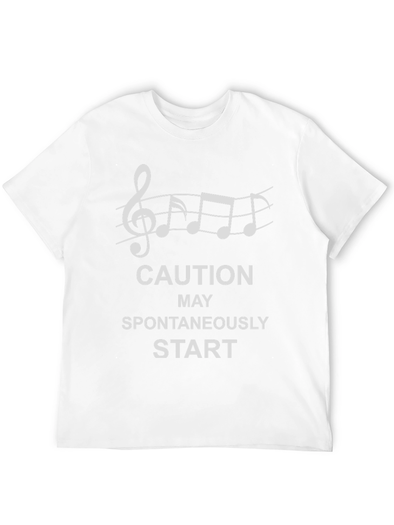 Black Caution May Spontaneously Start Music T-Shirt view 12