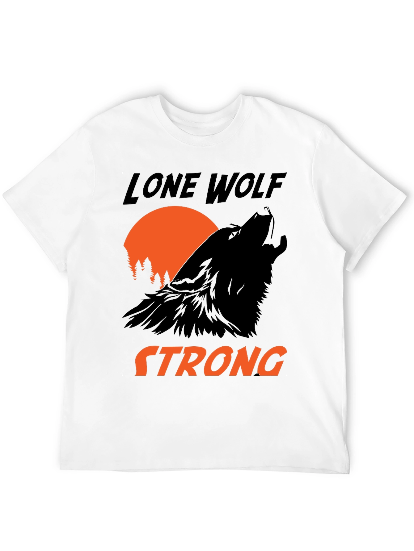 Black Lone Wolf Strong Graphic Tee - Black view 12