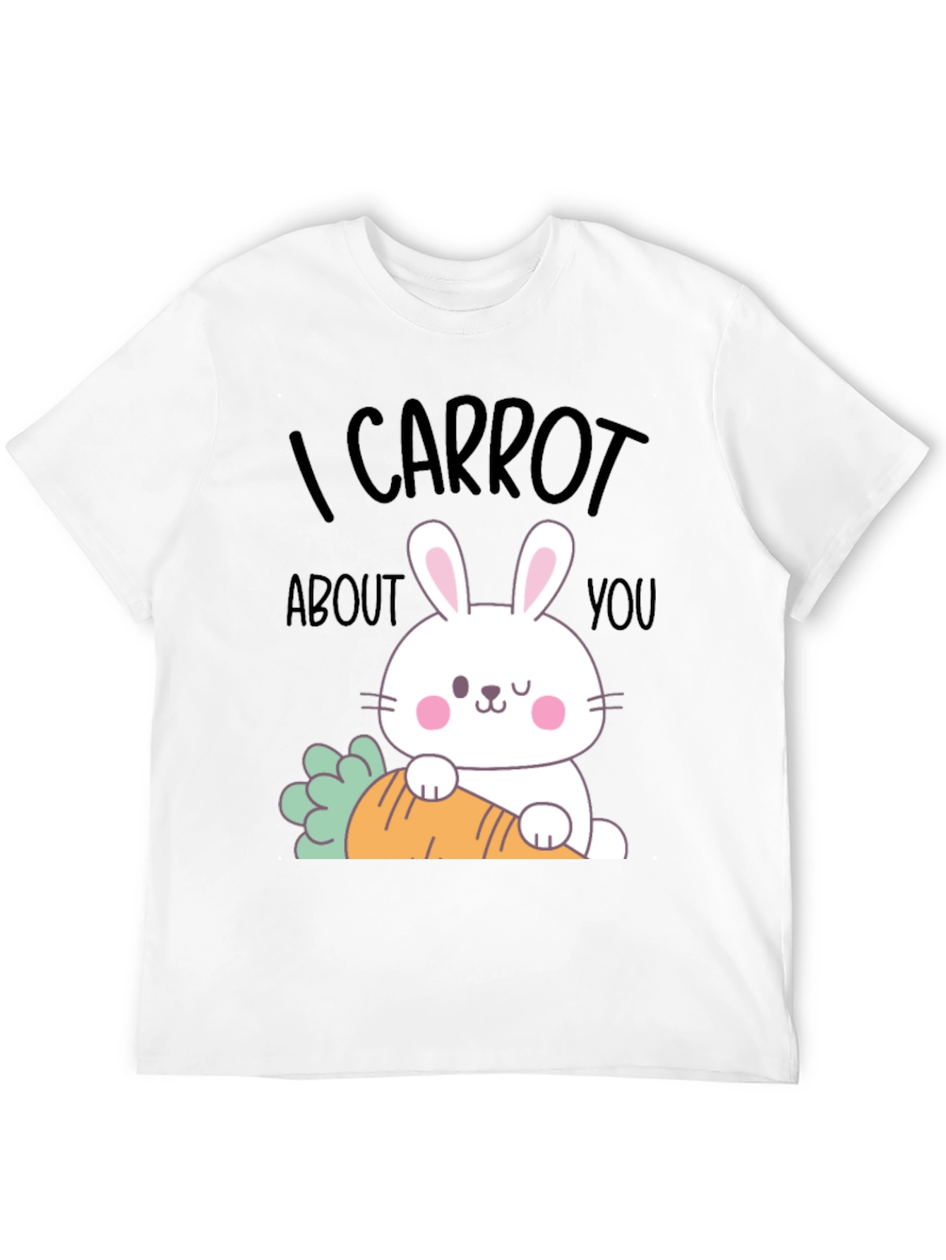 Black I Carrot About You Funny Easter Bunny T-Shirt view 12