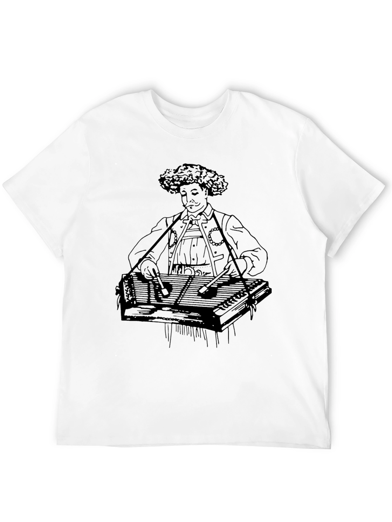 Black Vintage Dulcimer Player Graphic T-Shirt view 12