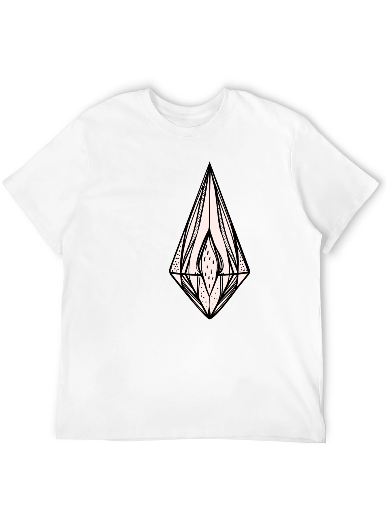 Black Black Graphic Tee - Abstract Diamond Design view 12