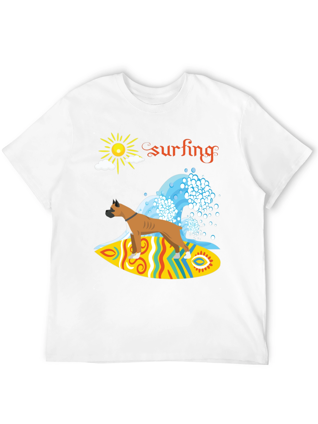 Black Surfing Boxer Dog Graphic Tee view 12