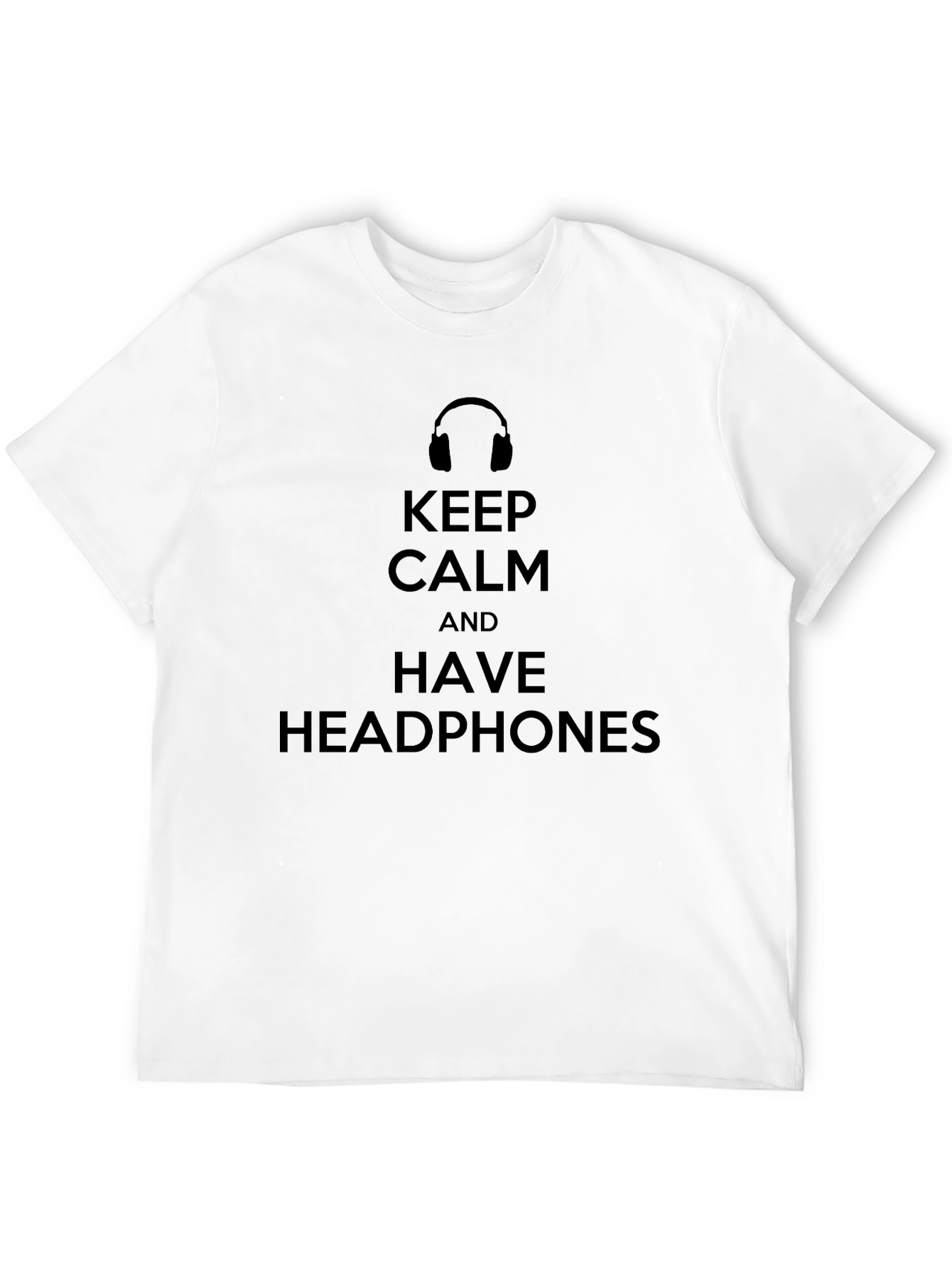 Black Keep Calm and Have Headphones - Graphic T-Shirt view 12