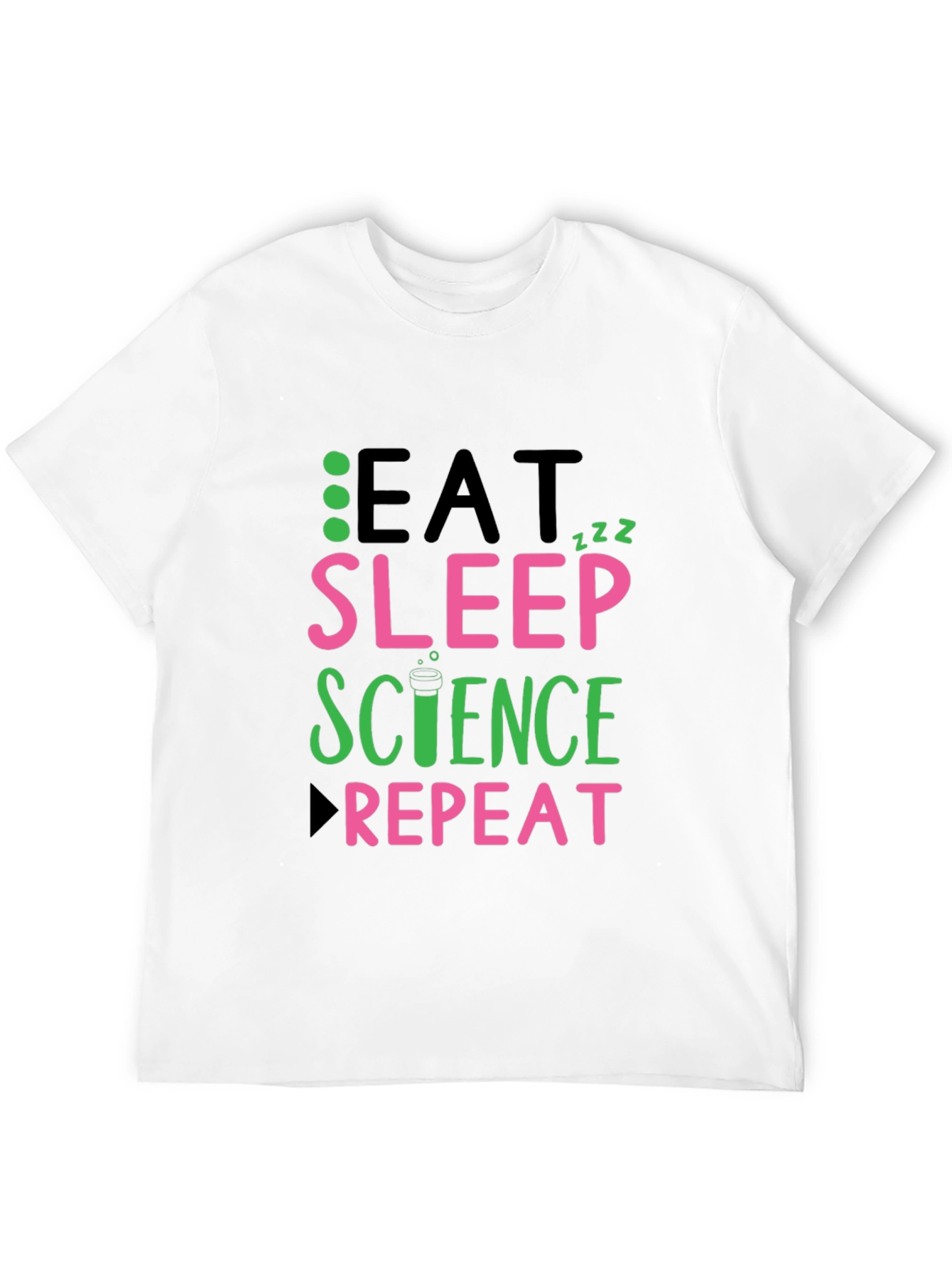Black Eat Sleep Science Repeat Black T-Shirt view 12