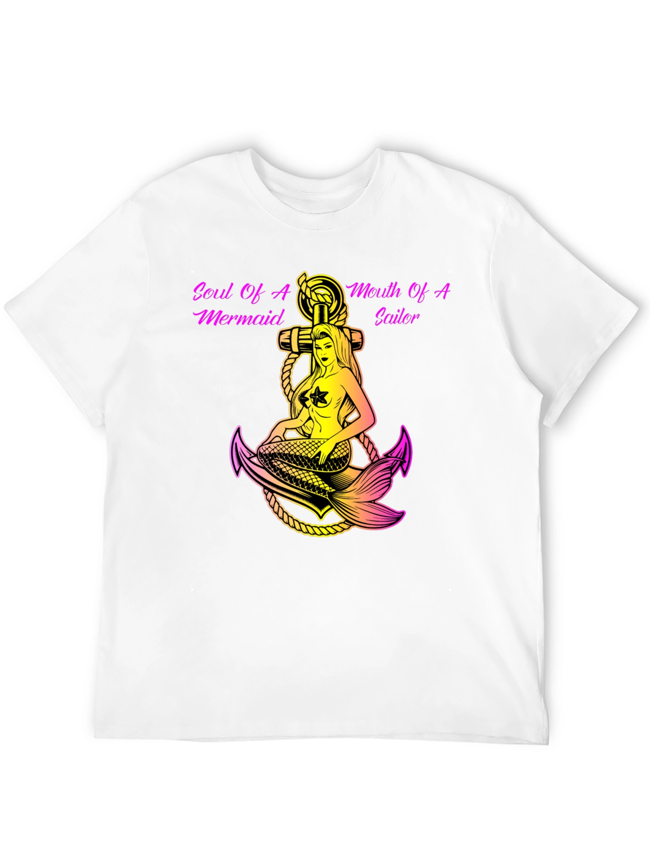 Black Soul of Mermaid, Mouth of Sailor Graphic T-Shirt view 12