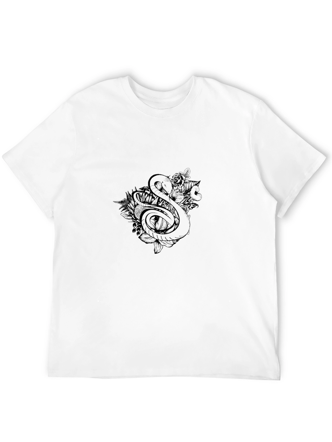 Black Men's Graphic Print Black T-Shirt view 12