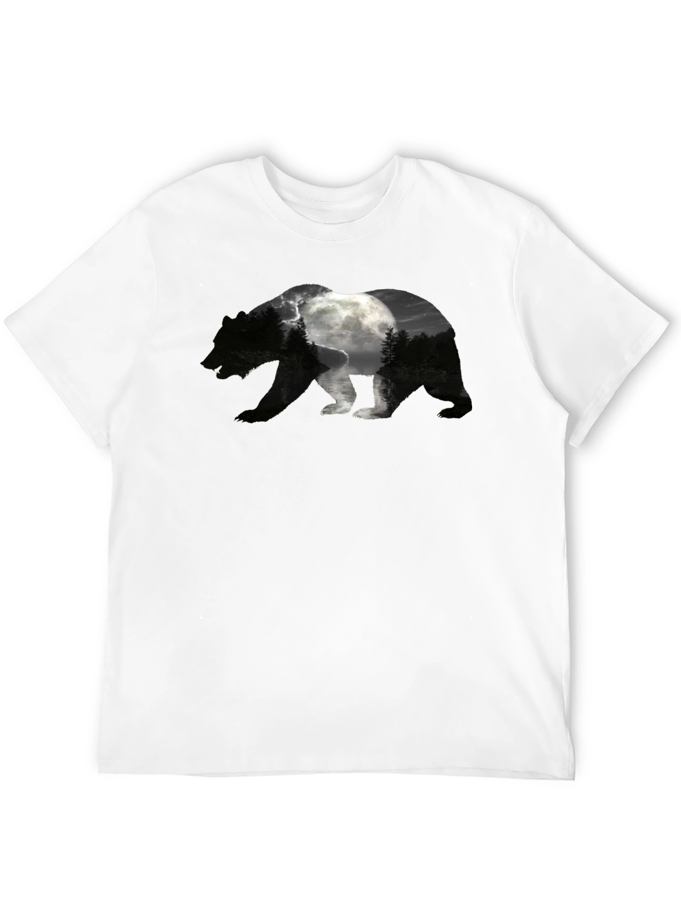 Black Bear Silhouette Moon Graphic Tee view 12
