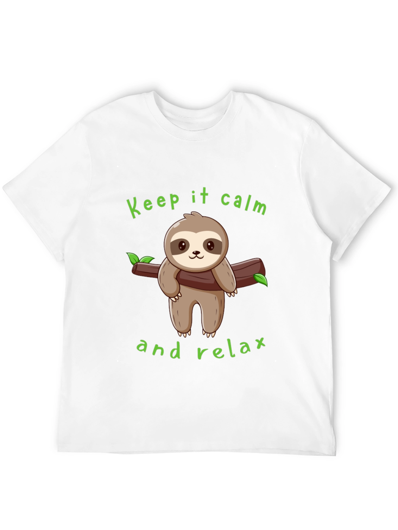 Black Keep Calm Sloth Graphic Tee view 12