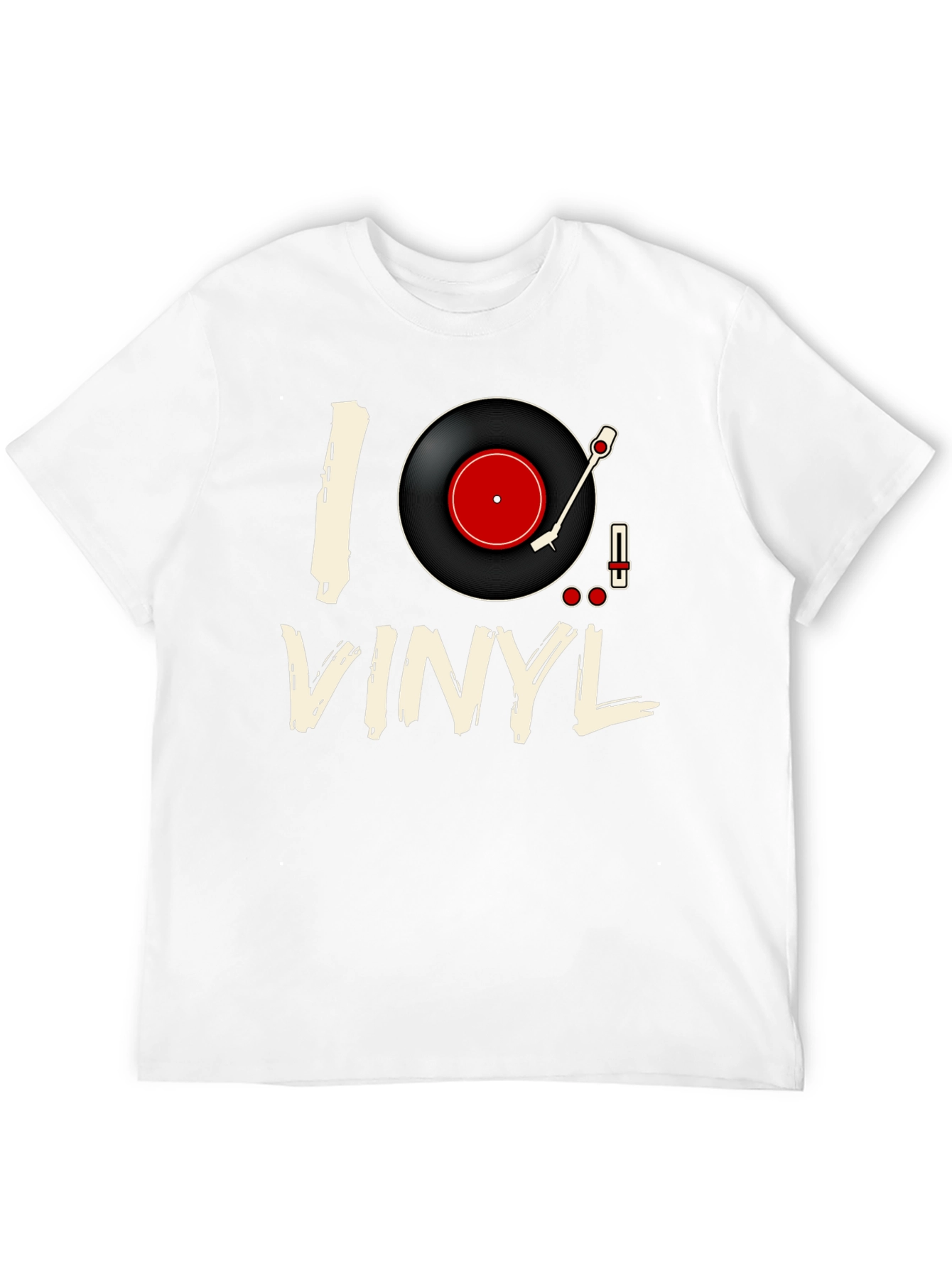 Black I Love Vinyl Black T-Shirt - Music Lover Tee view 12