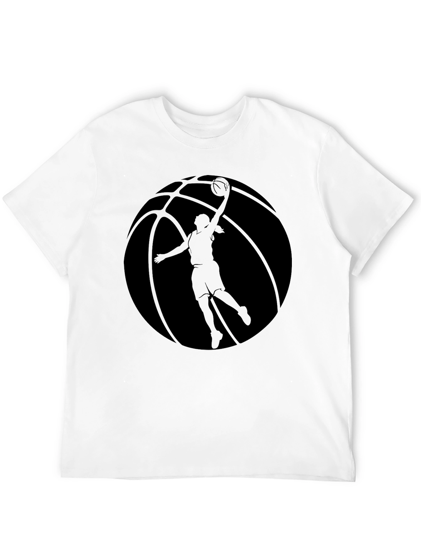 Basketball Dunk Silhouette Graphic T-Shirt - 12