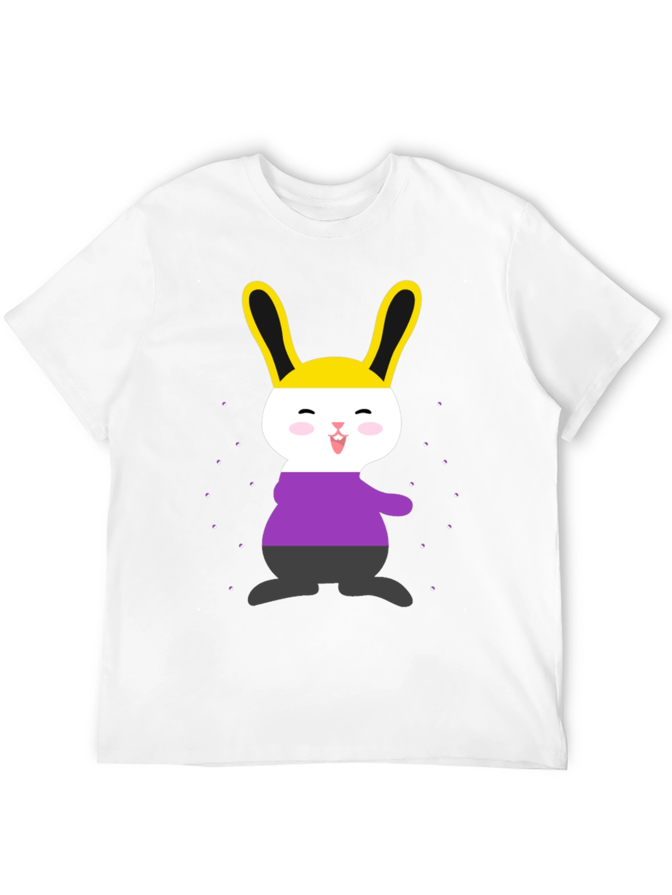 Black Nonbinary Pride Bunny T-Shirt view 12