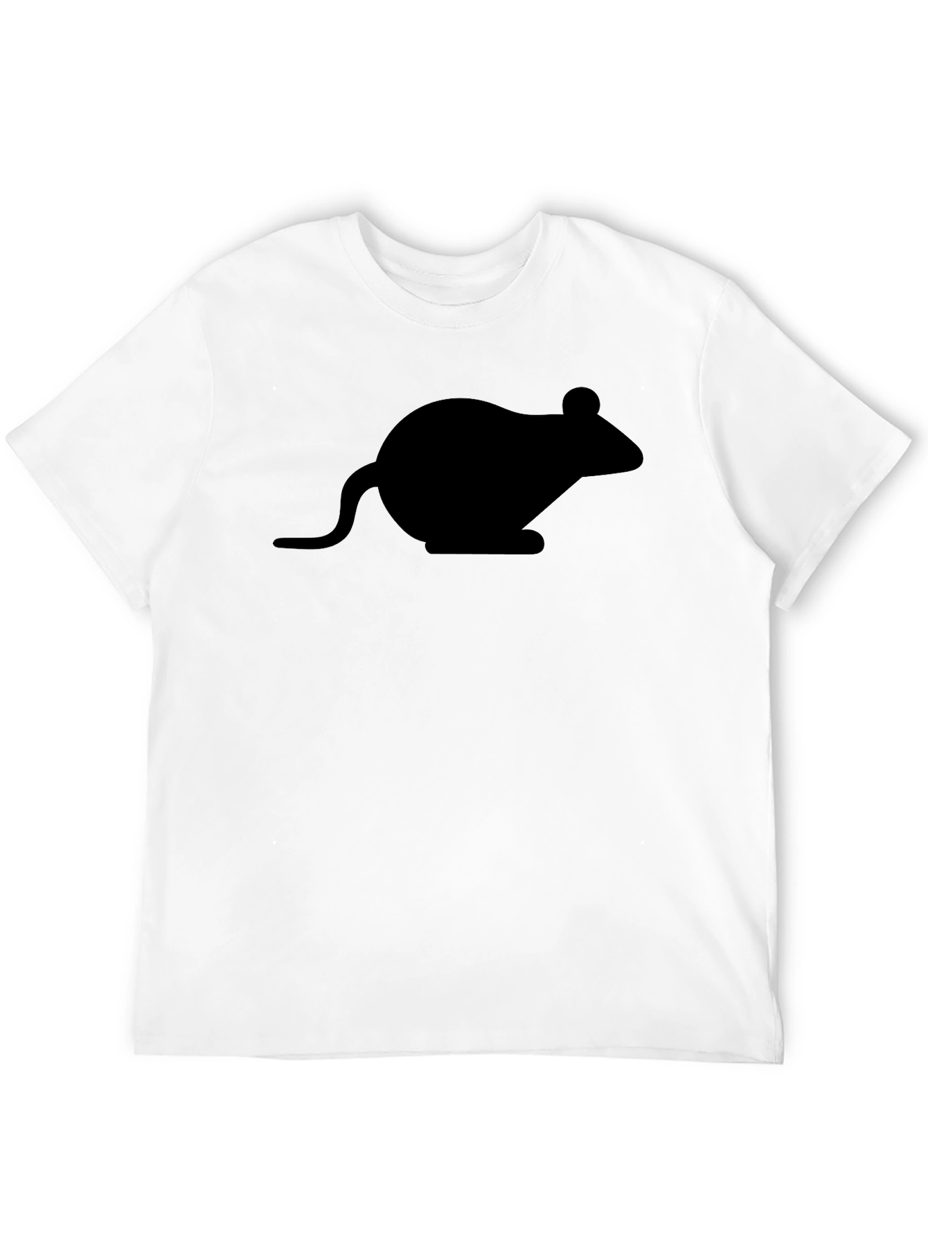 Black Black T-Shirt with Mouse Graphic - Unisex Casual Wear view 12