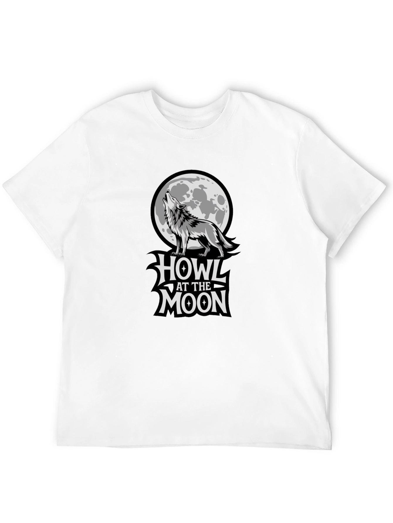 Black Howl at the Moon Graphic Tee - Black Cotton T-Shirt view 12