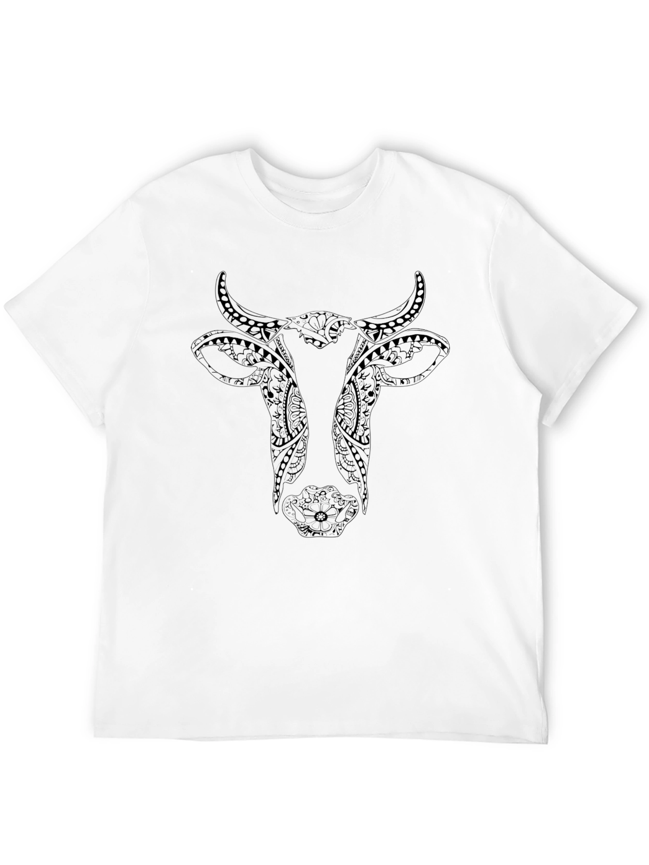 Black Cow Graphic Print T-Shirt - Black view 12