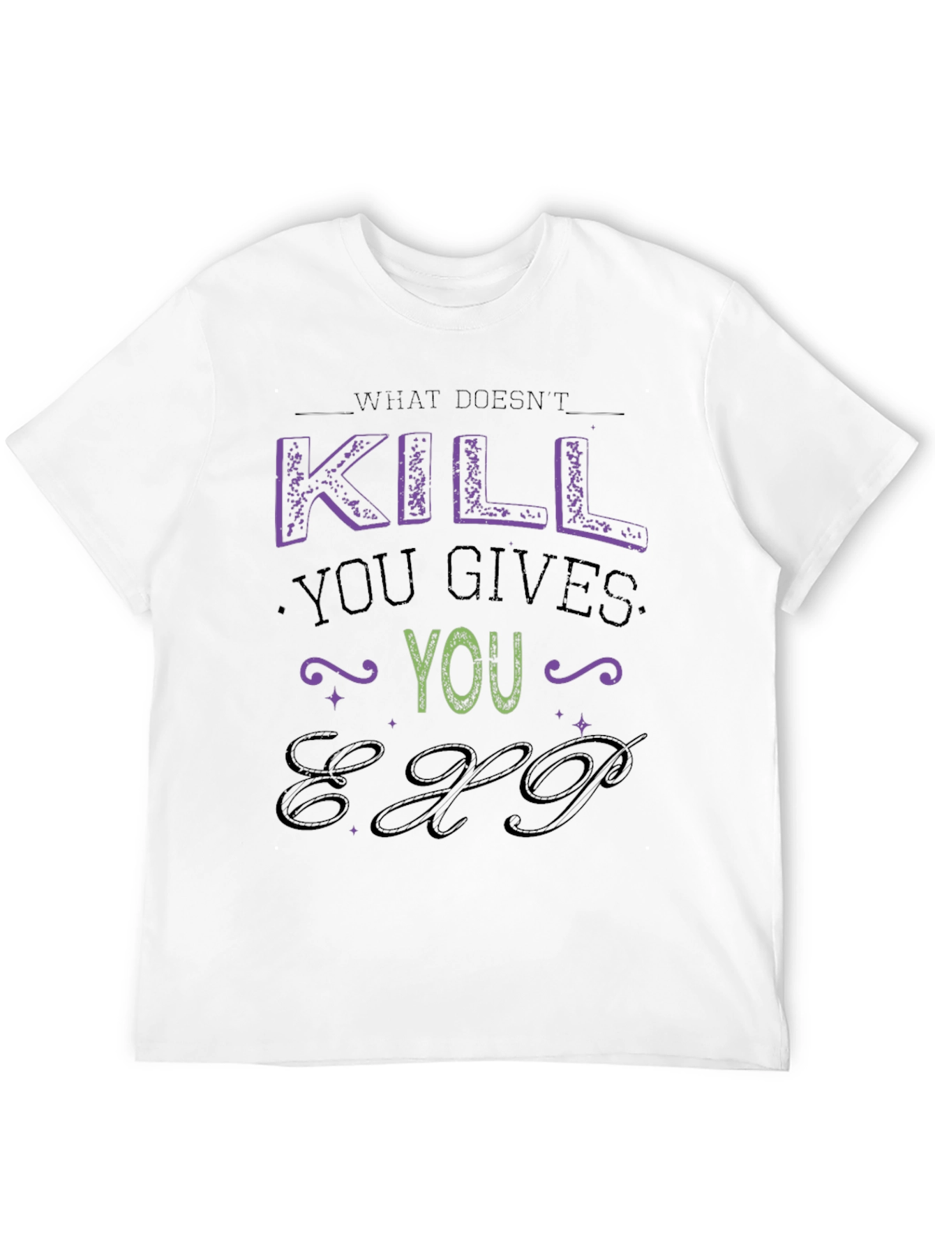 Black What Doesn't Kill You Gives You EXP T-Shirt view 12