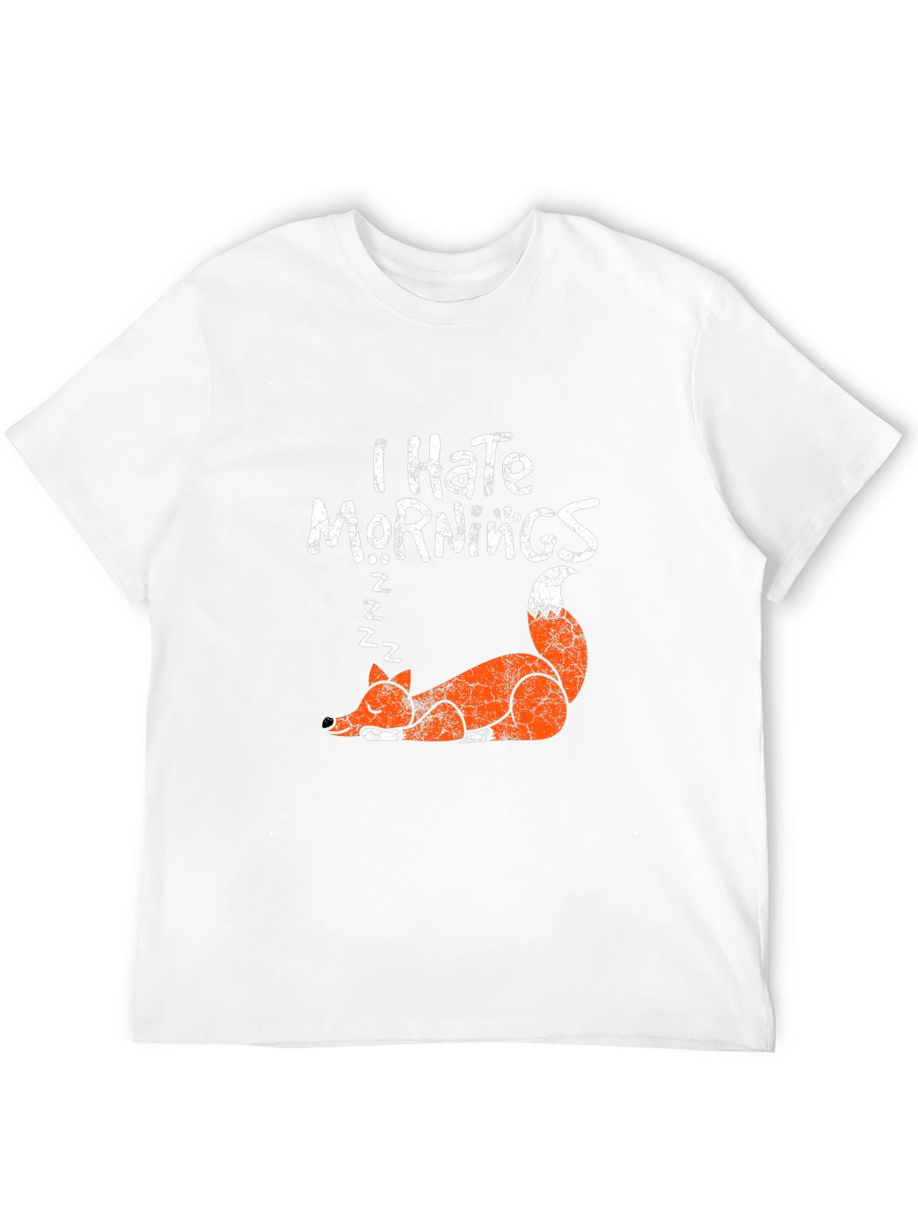 Black I Hate Mornings Fox Graphic T-Shirt view 12