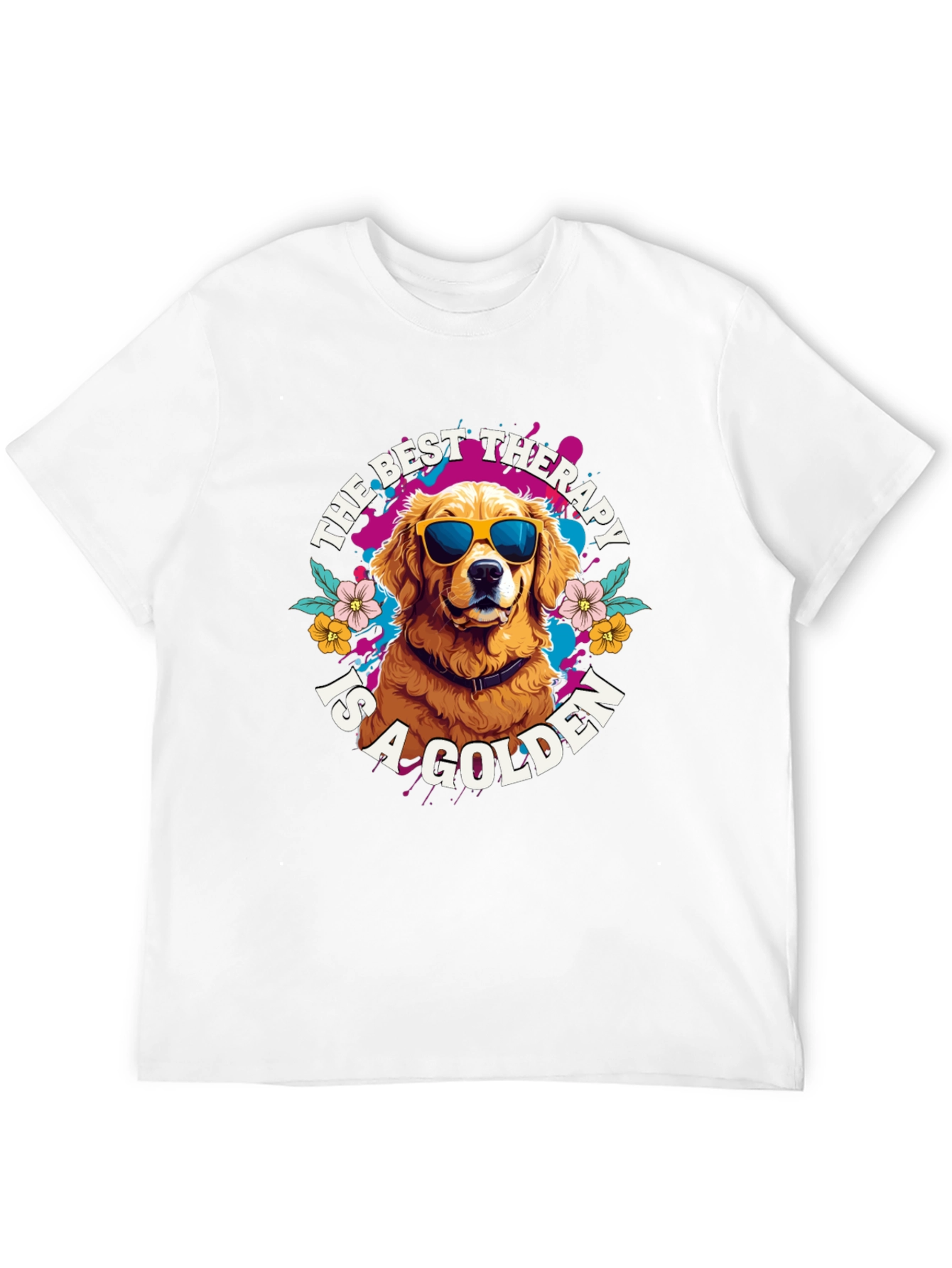 Black Golden Retriever Therapy T-Shirt view 12