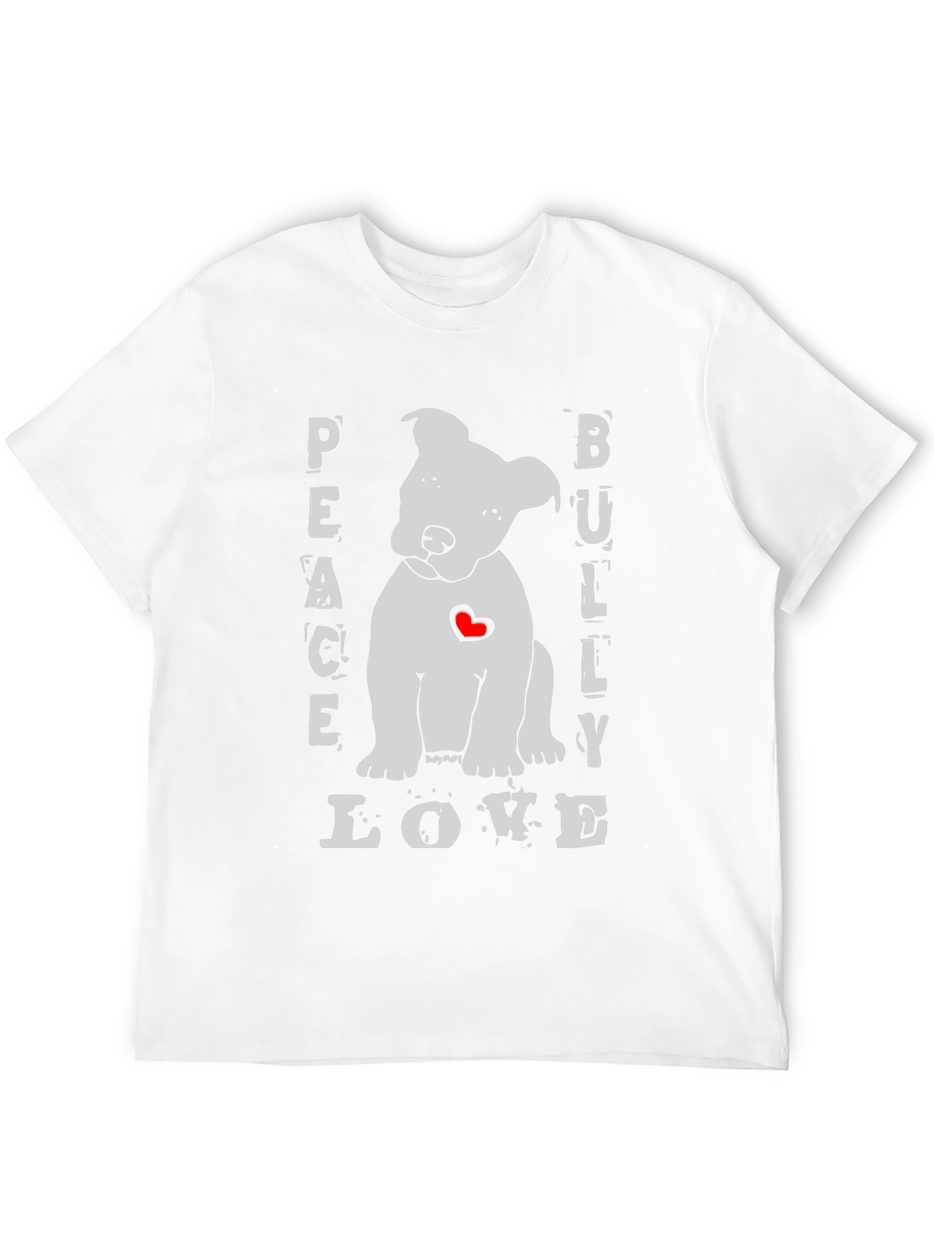 Black Peace Bully Love T-Shirt - Cute Dog Design view 12