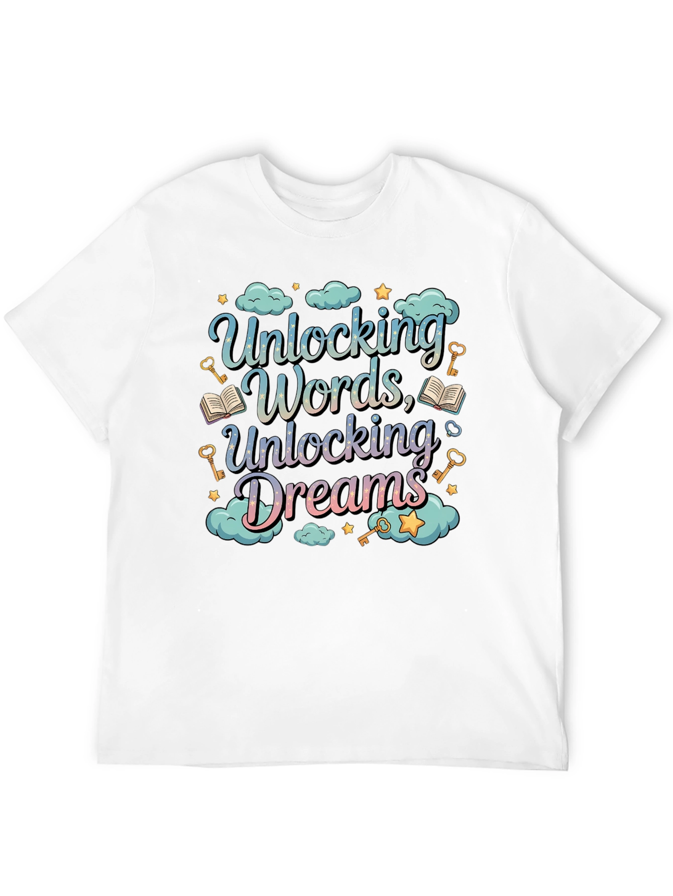 Black Unlocking Words Dreams Graphic Tee - Unisex view 12