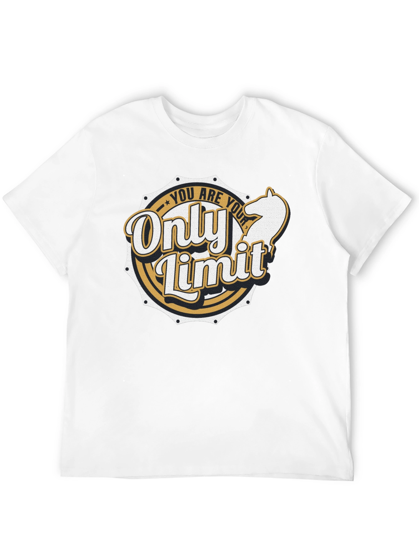 Black Motivational T-Shirt: "You Are Your Only Limit" view 12