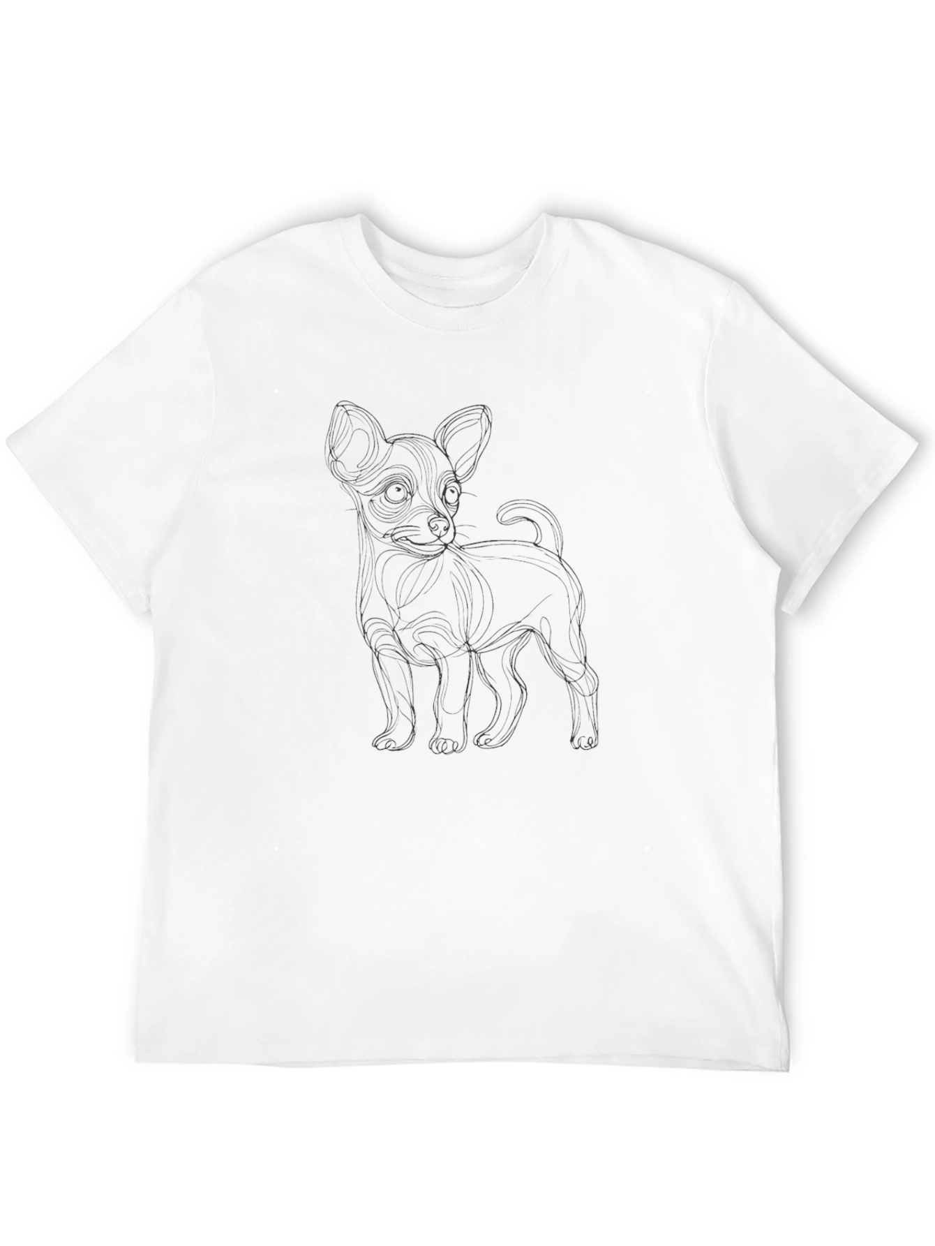 Black Black Chihuahua Outline Tee view 12