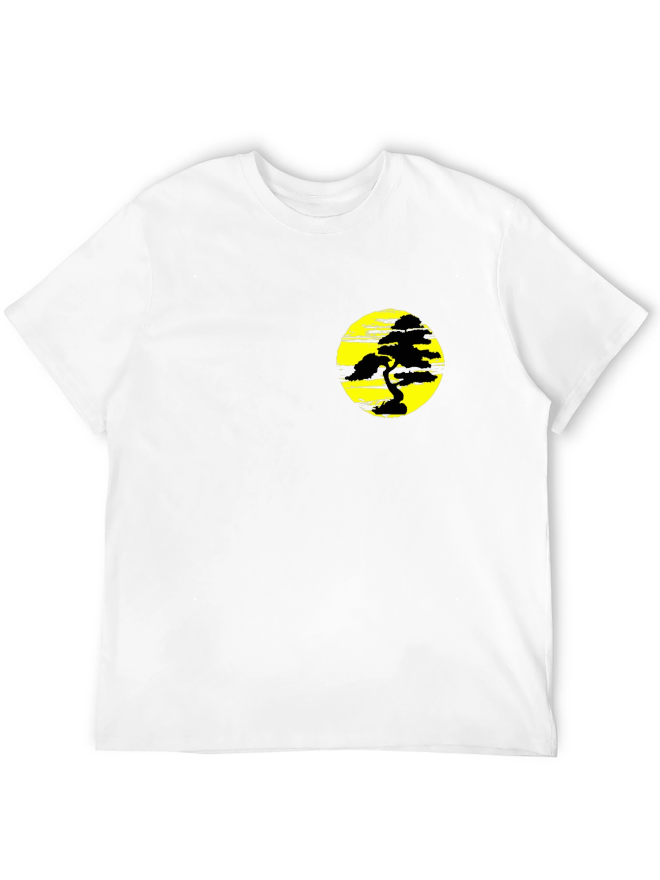 Black Black T-Shirt with Yellow Bonsai Graphic view 12